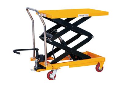 China PTS500 PTS800 Double Scissors Mobile Hydraulic Lifting Table Loading Capacity 800Kg for sale