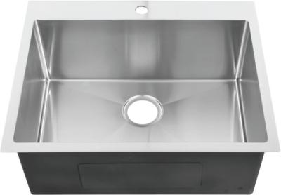 China Handcrafted Top Mount Stainless Steel Kitchen Sink With Radius R10 Coved Corners for sale