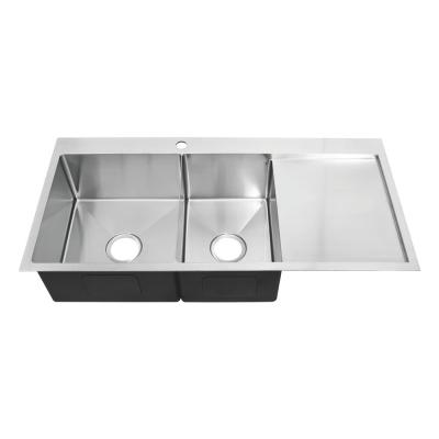 China Deep Stainless Steel Kitchen Sink , Top Mount Corner Kitchen Sink With Narrow Gap for sale