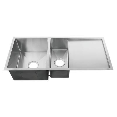 China Kitchen Stainless Sink With Drainboard Household 70 / 30 Sink With Drainboard for sale