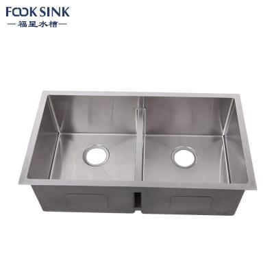 China Undermount Double Bowl Undermount Sink , Rectangular Commercial Double Bowl Sink for sale