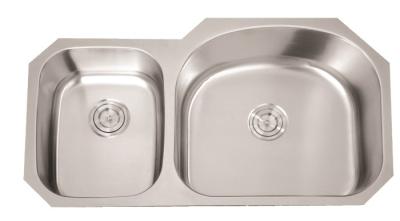 China Durable Undermount Stainless Steel 16 Gauge Double Bowl Kitchen Sink for sale