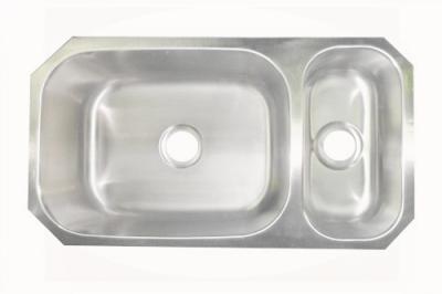 China Satin Finish Double Bowl Kitchen Sink 16 Gauge SS Material With No Faucet for sale
