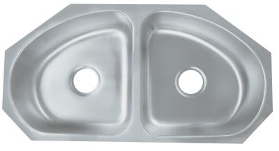 China 35 Inch Undermount Double Bowl Kitchen Sink With Cardboard Cutout Template for sale