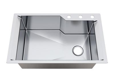 China 30 Inch 16 Gauge Top Mount Double Bowl Stainless Steel Kitchen Sinks With Honeycomb Box for sale
