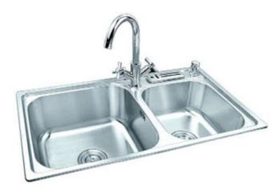 China Rectangular Stainless Steel Double Sink With Drainer Simple Installation for sale