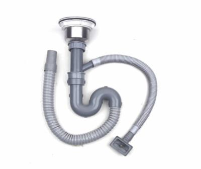 China SS 304/201 PP Kitchen Sink Accessories Water Strainer Siphon Flush Drain Plumbing Fittings for sale