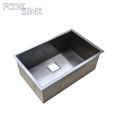 China Scratch Resistent PVD Stainless Steel Sink Double Square Drain Matt Black for sale