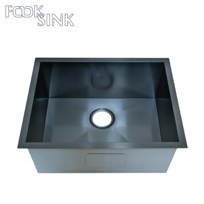 China PVD Black Single Kitchen Sink Above Counter Or Udermount Vegetable Washing Basin for sale