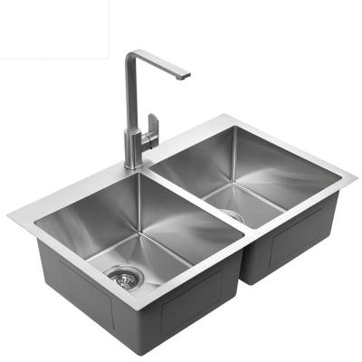 China Hand Made Top Mount Stainless Steel Kitchen Sink Easy Installation / Stainless Steel Laundry Sink for sale