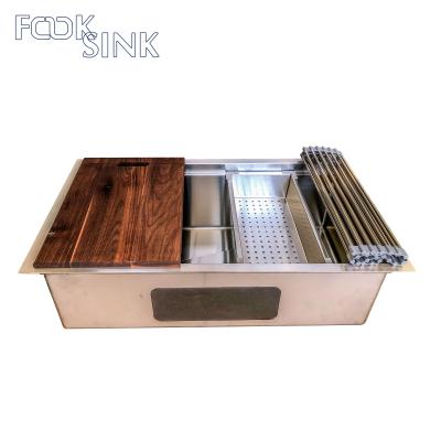 China SS304 Single Kitchen Workstation Ledge All In One Sink for sale