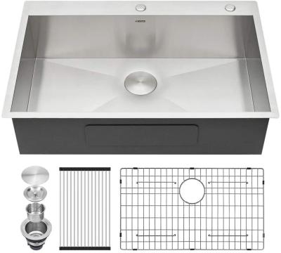 China 30x22 Drop In Top Mount Stainless Steel Kitchen Sink Basin for sale