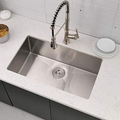 China 33X19 Inch Modern Undermount Stainless Steel Kitchen Sink PVD Brushed for sale