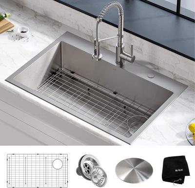 China Topmount 229mm Depth SUS 304 Double Bowl Kitchen Sinks for sale