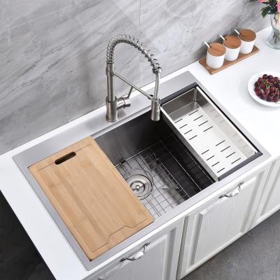 China 30 X 22 Inch Drop In Kitchen Sink Stainless Steel Top Mount Workstation Sink for sale