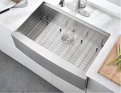 China 33x22'' Handmade Ledge Kitchen Workstation Sink Rectangular Bowl Shape for sale