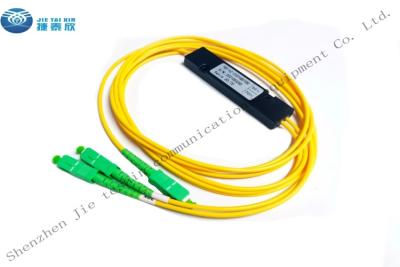 China SC APC Simplex 1X2 FBT Optical Fiber Coupler 2.0mm 1m 30/70 ABS PVC for sale