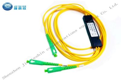 China ABS 3m 1X2 FBT Single Mode Optical Coupler SC APC 1310nm 1550nm for sale