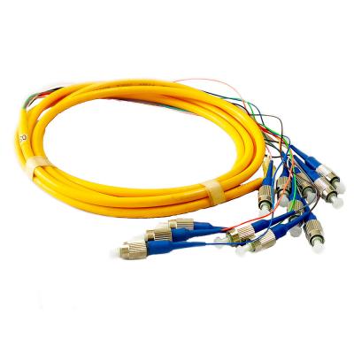 China 12C Colored Fiber Optic Pigtail High Return Loss FC UPC Multimode 1.5m 3m for sale