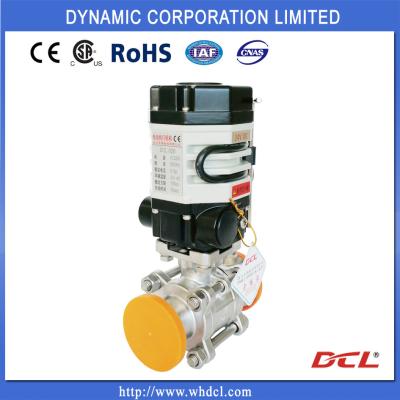 China Thread 3 Piece SS304 DN32 Electric Actuated Ball Valve for sale