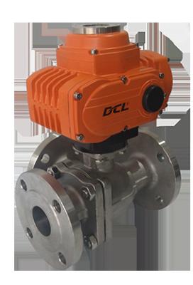 China Multi Port DN80 3 Way Quarter Turn Explosion Proof Electric Ball Valve for sale