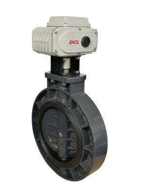 China DN250 Electric Actuated Butterfly Valve Wafer Type PVC Butterfly Valve for sale
