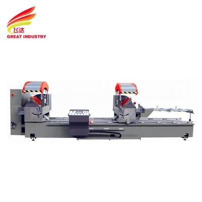 China CNC DOUBLE HEAD PRECISION PVC PROFILE CUTTER SAW WINDOWS DOORS PROCESSING MACHINERY 500*4200 MAKING EQUIPMENT ALUMINUM P for sale
