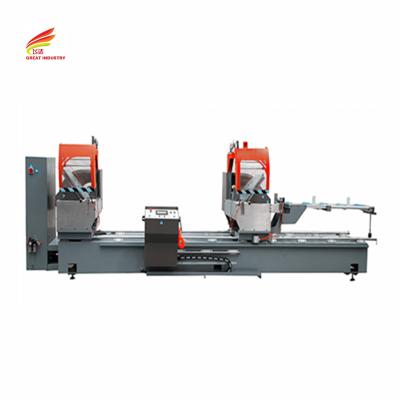 China Double bevel compound miter saw 3 axis twin head cutting saw machines numerical curtain wall machine Te koop
