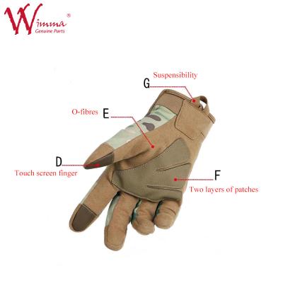 China Soft Polyester Motorcycle Riding Gloves Camouflage Color for sale