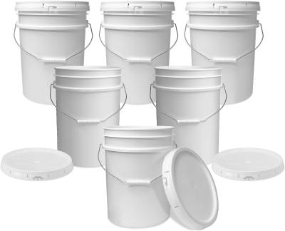 China 5 Gallon White Bucket & Lid - Durable 90 Mil All Purpose Pail - Food Grade - BPA Free Plasti (5 Gal. W/Lids - 6pk) for sale