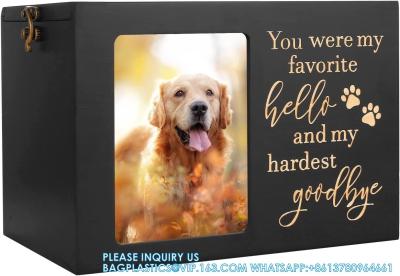 China Pet Memorial Urns For Dog Or Cat Ashes, XLarge Wooden Funeral Cremation Urns With Photo Frame, Memorial Keepsake for sale