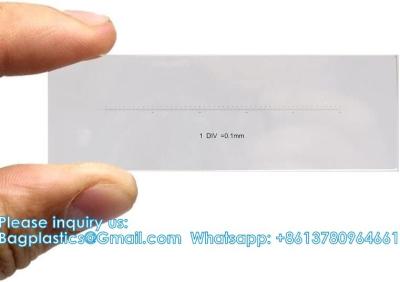 China Lab Microscope Slides DIV 0.1 Mm Calibration Slide Length 50 Mm Horizontal Scale Ruler-Linear Scale Stage Micrometer for sale