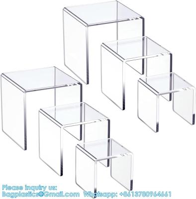 Chine Clear Acrylic Display Risers 2 Sets, 3-Tier Risers Stands Showcase For Amiibo Funko Pop Figures, Dessert, Jewelry à vendre