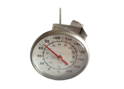 China Large Dial SS Milk Steaming Thermometer , Milk Temperature Thermometer With Pan Clip for sale