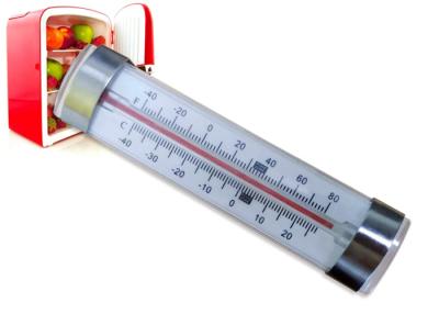 China Durable Glass Refrigerator Freezer Thermometer With Red Liquid Inside for sale