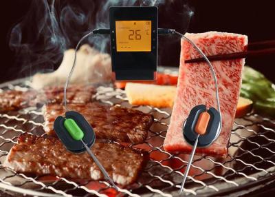 China Black Color Bluetooth Barbecue Thermometer Wireless Control With 2 Probes for sale