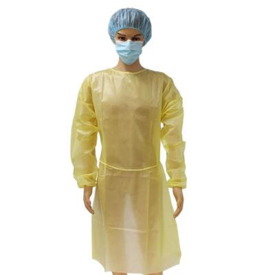 China SJ Medical Disposable Isolation Gown Level 1 Dental Yellow for sale