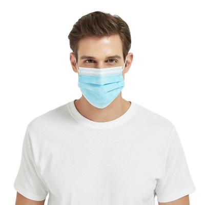 China Non Woven Disposable Face Masks Three Layers Breathable Facial Masks With Adjustable Earloop for sale