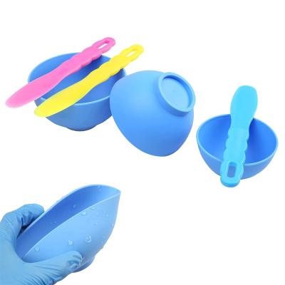 China SJ Dental Lab Rubber Mixing Bowls with Plastic Spatulas for Alginate Impression Plaster Materials for sale