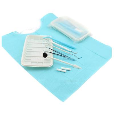 China SJ DK106 Dental Clinic Consumables Disposable Examination Dental Instrument Tray Kit à venda