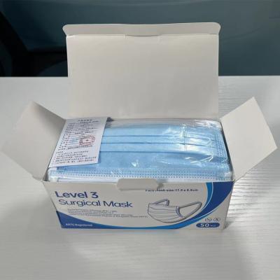 Китай SJ Earloop ASTM Level 3 Lightweight Breathable Medical Mask EN14683 TypeIIR Mascarillas 3 ply Face Masks Disposable продается