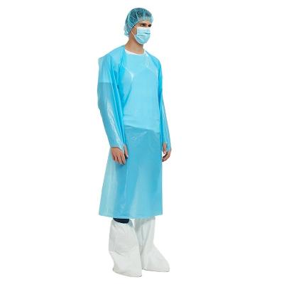 China SJ Manufactures Disposable Visiting CPE Gown Waterproof Surgical Single Use Medical Non-woven Aprons à venda