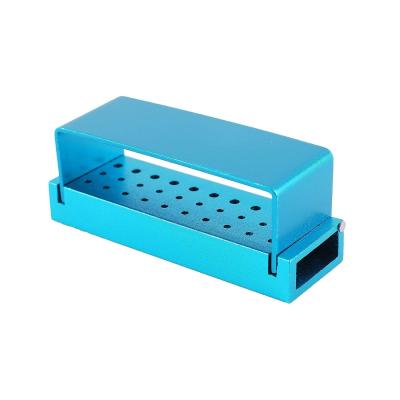 China SJ 30 Holes Dental Disinfection Burs Holder Station Bur Block Organizer with Cover Autoclavable Opening Box Case for sale