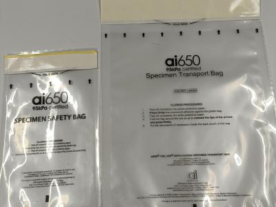China Self Sealing 95kpa Biohazard Bag Customized 100% LDPE for sale