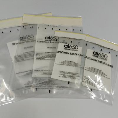 China Waterproof And Durable Sample Bags Self-Adhesive Zip Bags For Transportation Lab Bag for sale