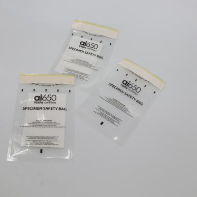 China Zipper Eco-Friendly Plastic Bio Hazard Bag Medical PE Pathological Seal Laboratory Specimen Bag for sale