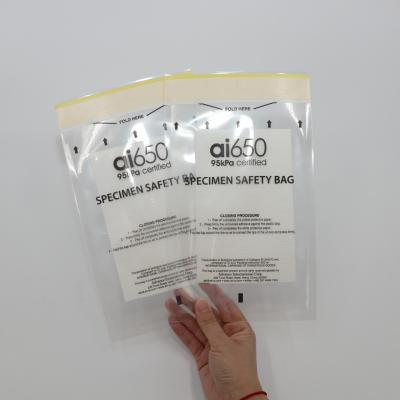 China Medical Specimen Biohazard Bags With Back Pouch Kangaroo Bags for sale