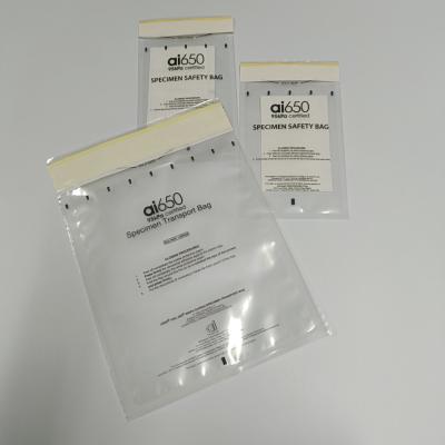 China LDPE Plastic Zip Top Seal Biohazard Reclosable Specimen Bags For Healthcare for sale