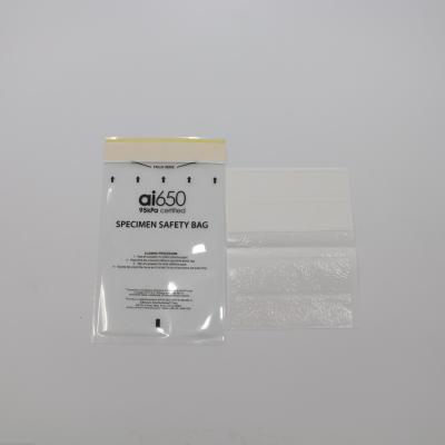 China 3 Walls Lab Use Clear Plastic Specimen Biohazard Bags Eco Friendly for sale