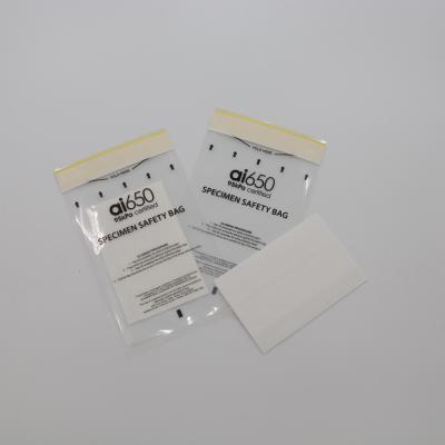 China Seal Plastic Specimen Zipper Biohazard Bag Custom Printing Ziplock Biohazard for sale